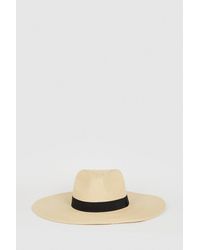 Oasis - Oversized Fedora Contrast Band Straw Hat - Lyst