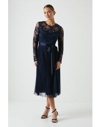 Coast - Embroidered Top Mesh Pleat Skirt Bridesmaids Dress - Lyst