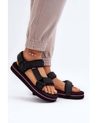 Love Lace - Sporty Textile Velcro Foam Platform Casual Summer Sandals - Lyst