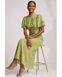 Jolie Moi - High Neck Angel Sleeve Chiffon Maxi Dress - Lyst