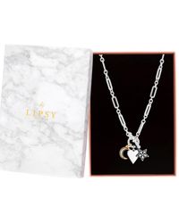 Lipsy - Silver And Hematite Meaningful Charm Necklace - Gift Boxed - Lyst