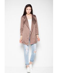 Love Lace - Classic Unbuttoned Coat With Pockets - Lyst