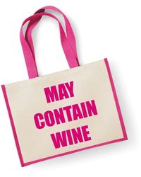 60 SECOND MAKEOVER - Large Jute Bag May Contain Wine Pink Bag - Lyst