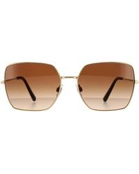 Dolce & Gabbana - Square Gold Dark Brown Gradient Dg2242 Sunglasses - Lyst