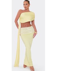 EGO - Strappy Off-The Shoulder Drape Slinky Maxi Top - Lyst