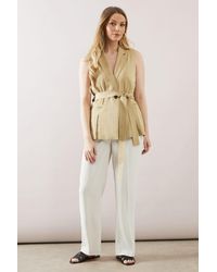Wallis - Sleeveless Belted Waistcoat - Lyst