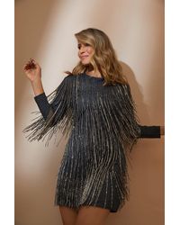 Oasis - Rachel Stevens Premium Beaded Fringe Dress - Lyst