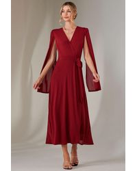 Jolie Moi - Amira Cape Sleeve Wrapped Maxi Dress - Lyst