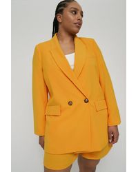 Warehouse - Plus Size Relaxed Double Breasted Blazer - Lyst