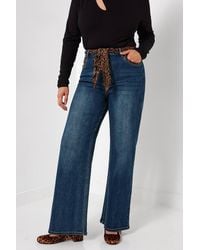 Joe Browns - Wide Leg Jeans With Leopard Print Scarf & Pocket Detail - Lyst