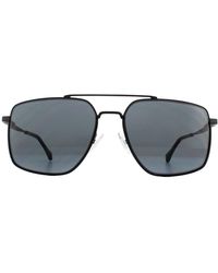 BOSS - Aviator Matte Black Grey Blue Sunglasses - Lyst