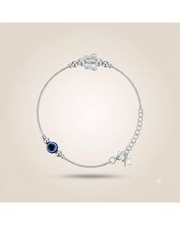 The Colourful Aura - Evil Eye Anklet With Butterfly & Star Charm, -Plated - Lyst