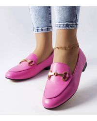 Love Lace - Moccasin Slip On Summer Loafers With Buckle & Flat Sole - Lyst