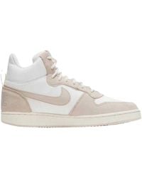 Nike - Court Borough Premium Leather Mid Cut Trainers - Lyst