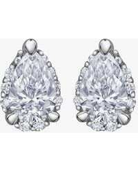 T.H.Baker - 9Ct 0.45Ct Pear-Cut Diamond Stud Earrings E3981W/45-9W - Lyst