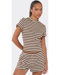 EGO - Fitted Short Sleeve Crew Neck Striped T-Shirt - Lyst