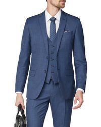 Racing Green - Texture Wool Blend Tailored Suit Jacket - Lyst