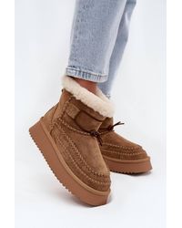 Love Lace - Platform Slip-On Suede Snow Boots With Star Motif - Lyst