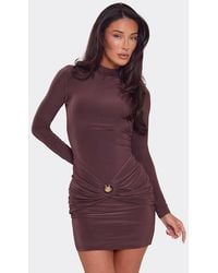 EGO - Long Sleeve Slinky Mini Dress - Lyst