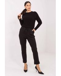 Love Lace - High Waisted Tapered Cotton Elastane Trousers - Lyst