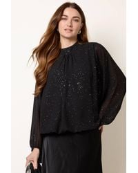 Blue Vanilla - Elasticated Waist Long Sleeve Turtleneck Blouse - Lyst