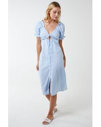 Blue Vanilla - Milkmaid Cut Out Midi Dress - Lyst