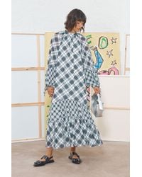 Warehouse - Tony Chiffon High Neck Tier Smock Midi Dress - Lyst