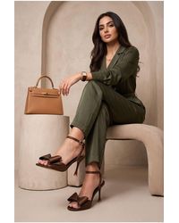Miss Diva - Dazsha Bow Detail Anklestrap High Heel Sandals - Lyst