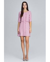 Love Lace - Elegant Ruffle 3/4 Sleeve Cocktail Dress - Lyst