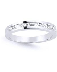 Jewelco London - Baguette Cz Horizontal Channel Set Eternity Ring - Lyst