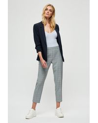Dorothy Perkins - Blue Grey Check Ankle Grazer Trousers - Lyst