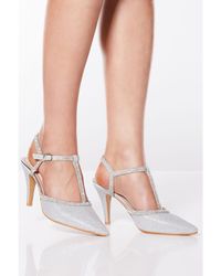 quiz wide fit silver shoes