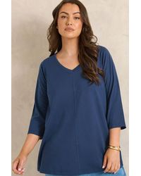 Evans - V-Neck Cotton T-Shirt - Lyst