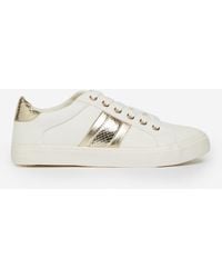 Dorothy Perkins - Gold Snake Design Ivory Trainers - Lyst