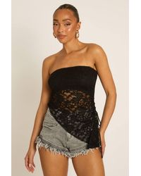 Rebellious Fashion - Lace Asymmetric Bandeau Top - Lyst