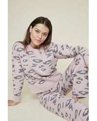 Oasis - Animal Knitted Loungewear Two Piece Set - Lyst