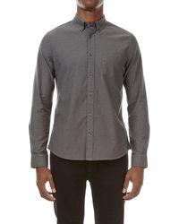 Burton - Charcoal Long Sleeve Oxford Shirt - Lyst