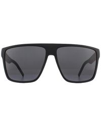 Tommy Hilfiger - Square Matte Black Grey Sunglasses - Lyst