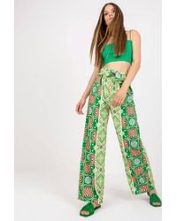 Love Lace - High Waist Wide Leg Elastic Waist Trousers - Lyst