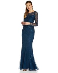 Adrianna Papell - Beaded Mermaid Gown - Lyst