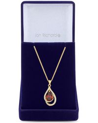Jon Richard - Gold Plated And Garnet Pendant Necklace - Gift Boxed - Lyst