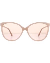 Jimmy Choo - Cat Eye Nude Glitter Gold Mirror Sunglasses - Lyst