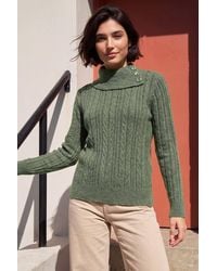 Roman - Petite Buttoned Cable Knit Jumper - Lyst