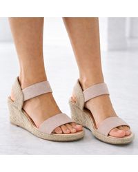 Absolute Footwear - Wedged Elasticated Strap Woven Contrast Colour Sandals - Lyst