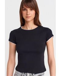 Dilvin - Slim Fit Cotton Crop T-Shirt - Lyst