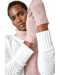 Roman - One Size Embellished Knit Gloves - Lyst
