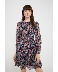 Warehouse - Belted Pleat Mini Dress - Lyst