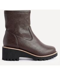 Linzi - Pulse Wide Fit Faux Leather Wedged Heel Ankle Boot - Lyst