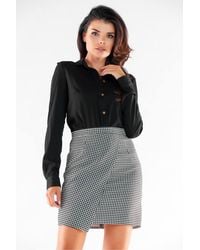 Love Lace - Asymmetrical Mini Skirt With Covered Zipper - Lyst