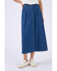 DAMART - Lightweight Cotton-Blend Midi Skirt - Lyst